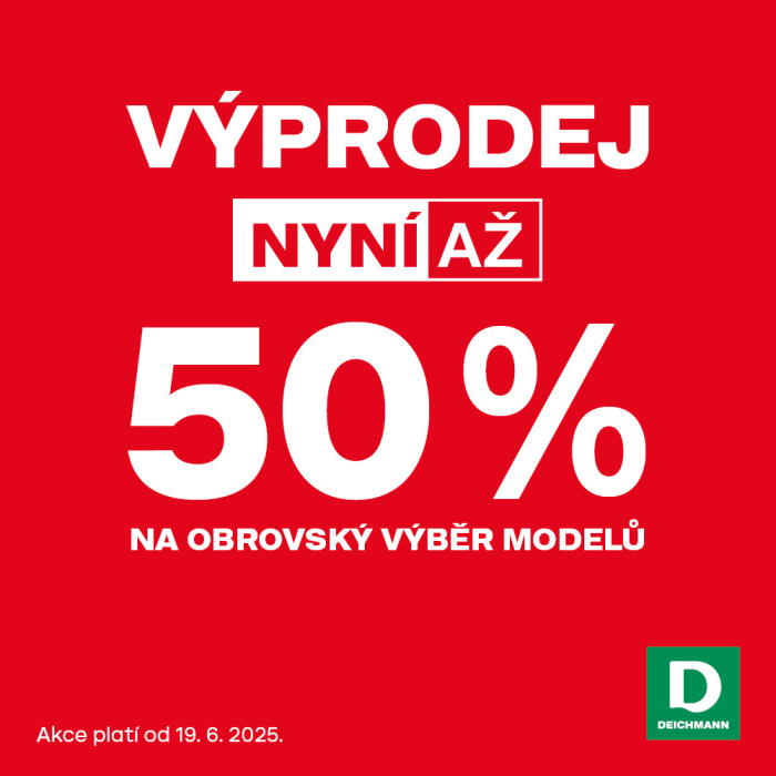 Výprodej. Slevy až 50 % na obrovský výběr modelů v Deichmann